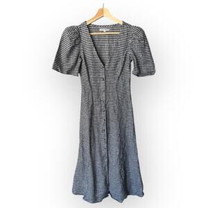 Reformation Newbury Linen Midi  Dress in Challah Size 0